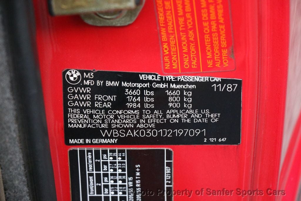 1988 BMW M3 E30 - 23066795 - 46
