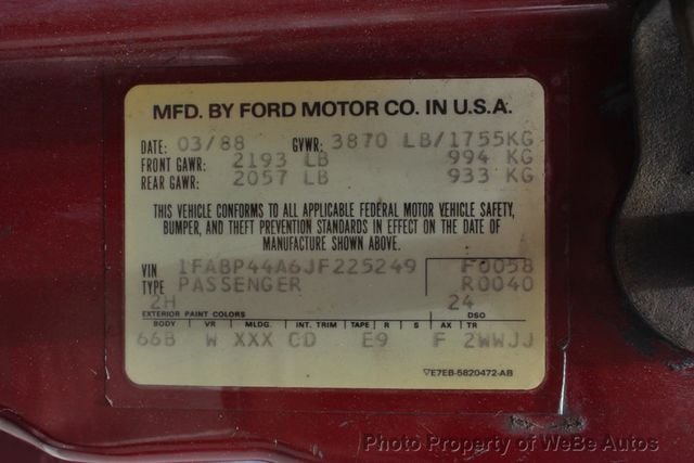 1988 Ford Mustang 5-Speed Manual, Classic Fox body Cruiser - 23027345 - 63