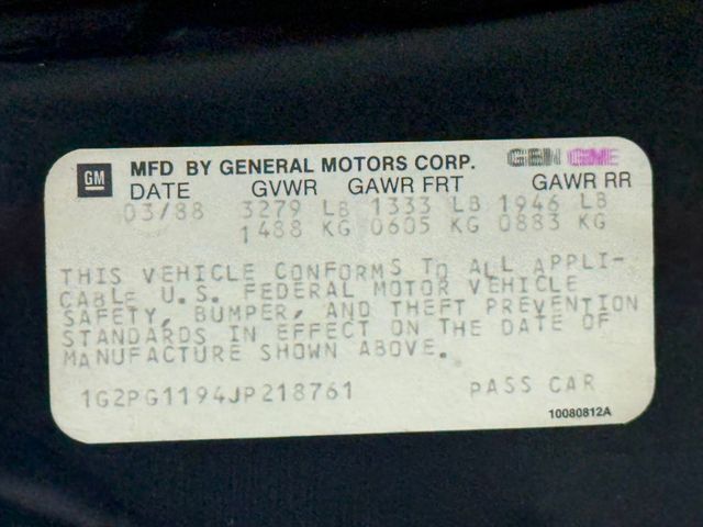 1988 Pontiac Fiero GT Miller Woods Turbo - 22890879 - 71