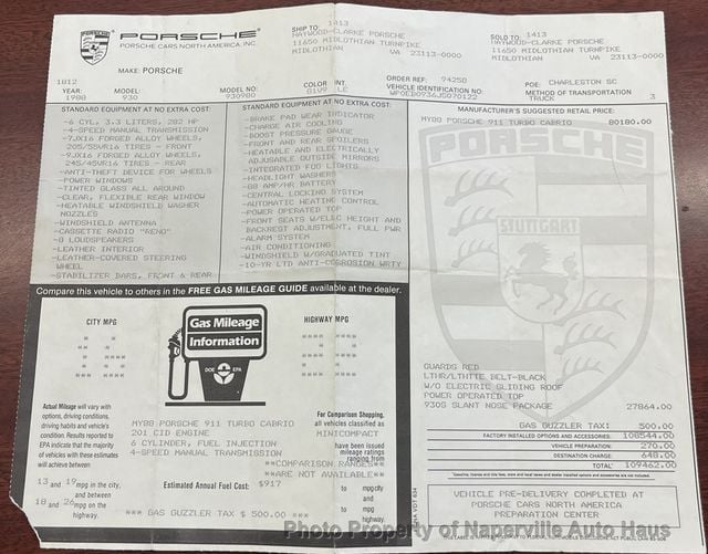 1988 Porsche 911 Slant Nose Turbo Cabriolet - 22902417 - 61