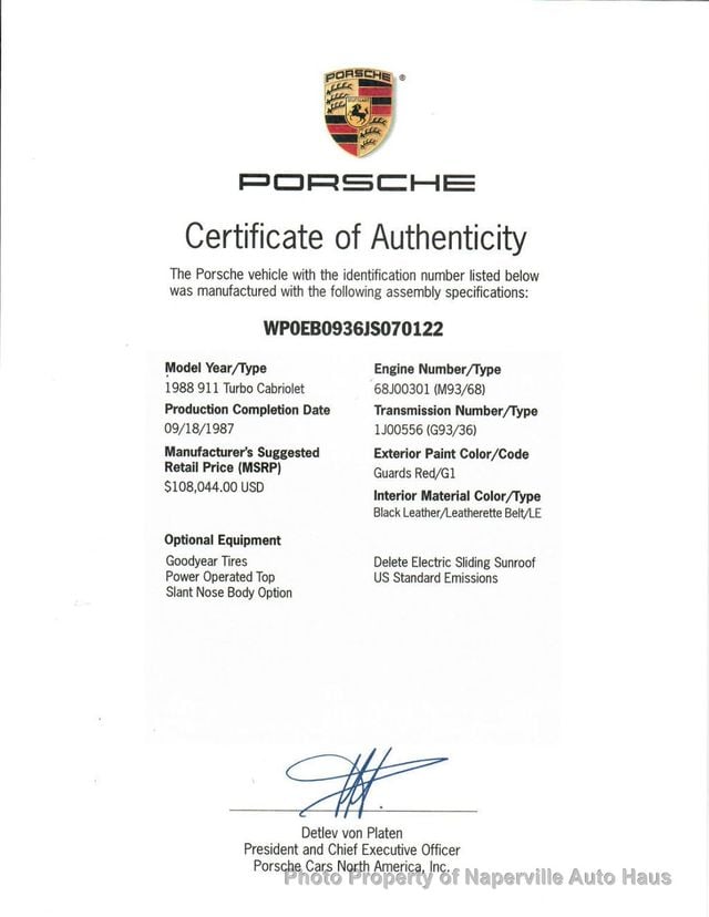 1988 Porsche 911 Slant Nose Turbo Cabriolet - 22902417 - 66