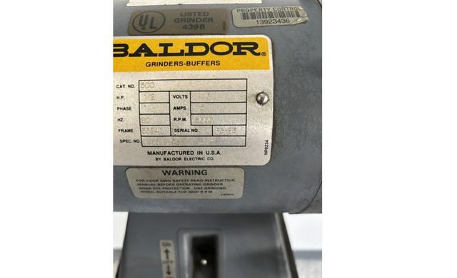 1990 Baldor Carbide Bit Grinder  1/2 hp 115v single phase - 23067002 - 3