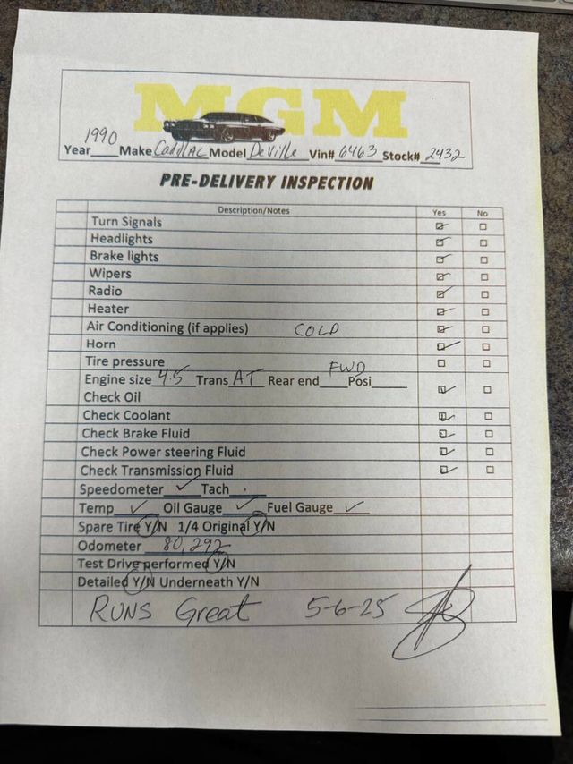 1990 Cadillac DeVille 2dr Coupe - 22832212 - 66