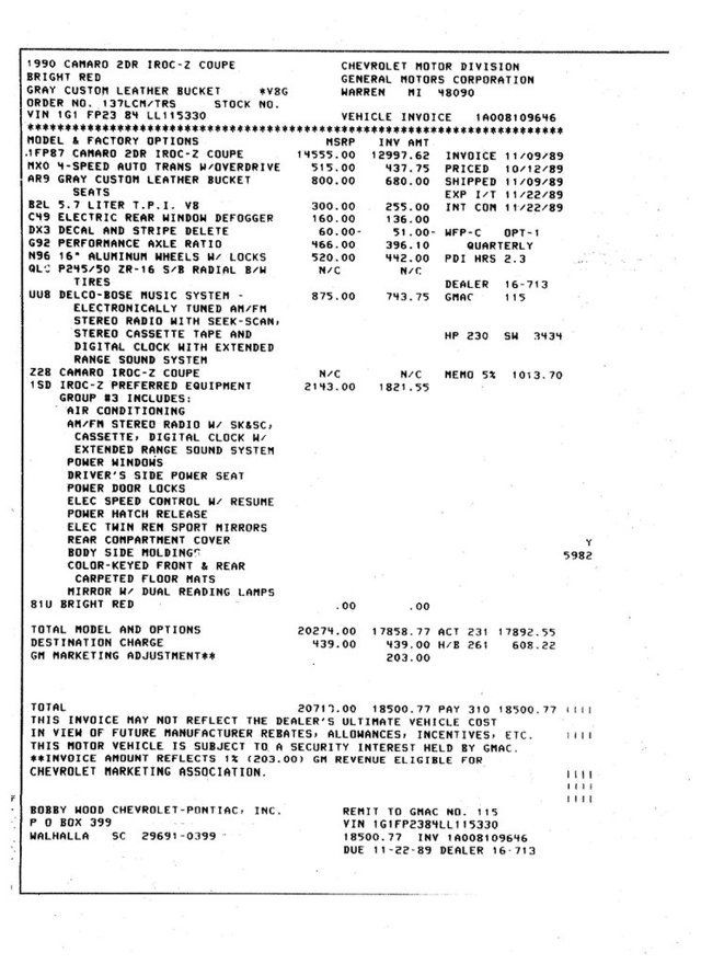 1990 Chevrolet Camaro 2dr Coupe IROC Z - 23012249 - 31