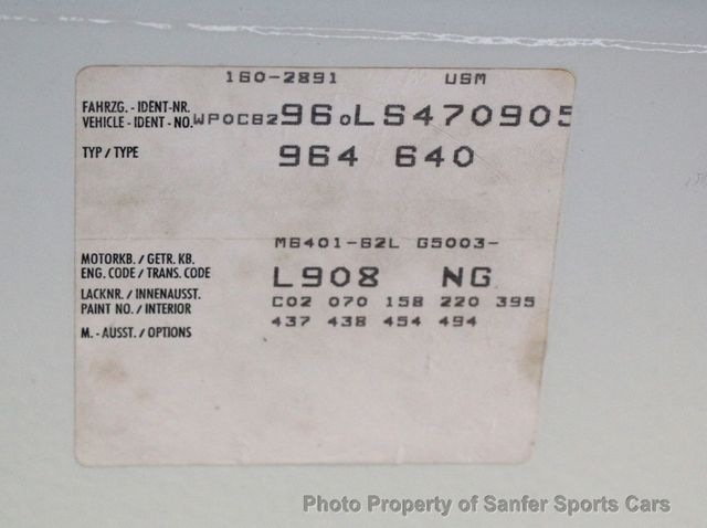 1990 Porsche 911 Carrera 2dr Coupe 2 Cabriolet - 22953601 - 37