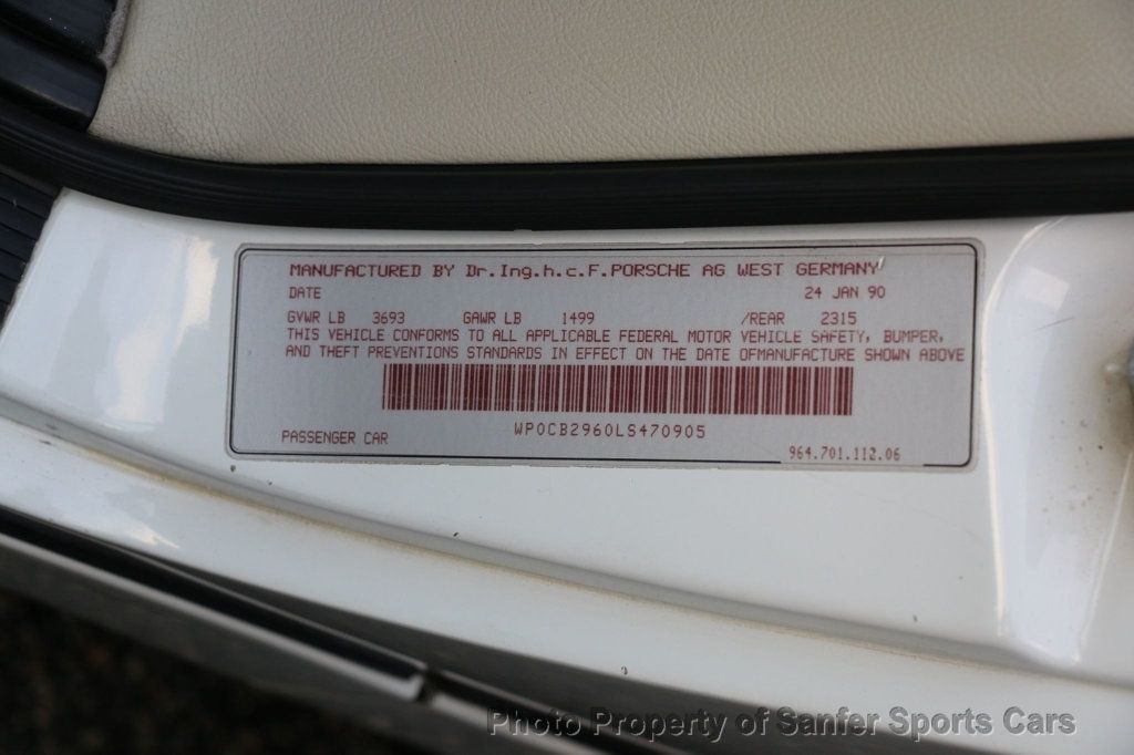 1990 Porsche 911 Carrera 2dr Coupe 2 Cabriolet - 22953601 - 42