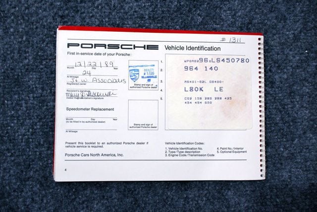 1990 Porsche 964 CARRERA 4 GUARDS RED...32,151 Miles...5sp Manual - 23070440 - 34