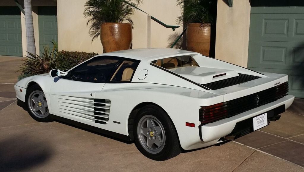 white 1991 ferrari testarossa