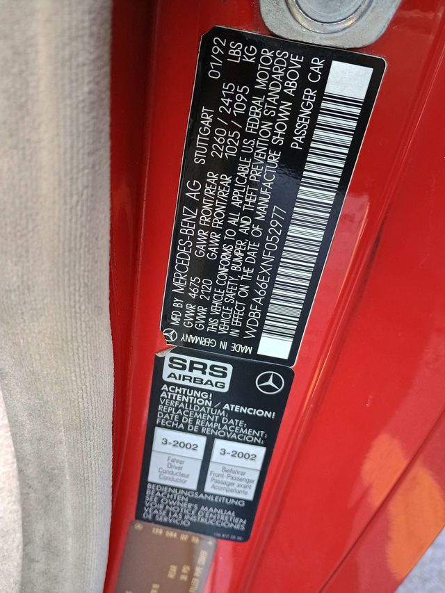 1992 Mercedes-Benz 500 Series 500 Series 2dr Convertible Clean Carfax 500SL - 23002291 - 19