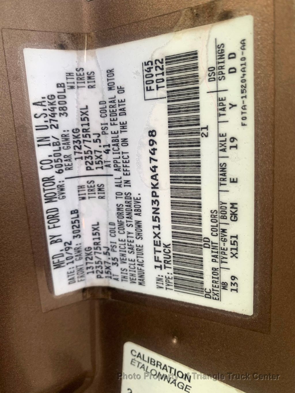 1993 Ford F-150 MOCHA S/C 5.0 E40D  - 21804890 - 31