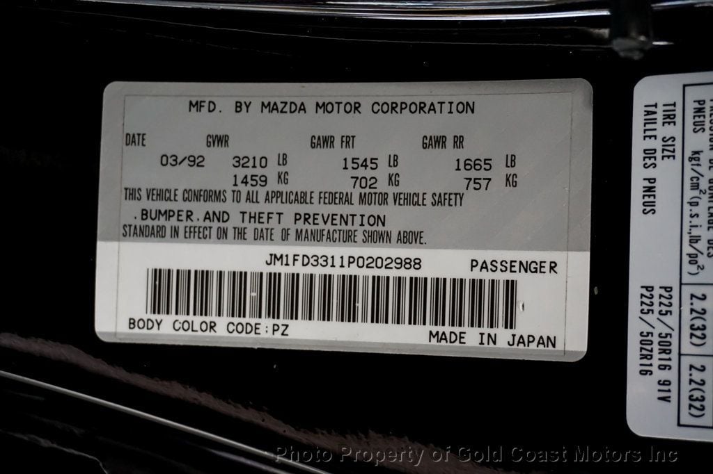 1993 Mazda RX-7 *FD RX-7* *R1 Package* *Manual Transmission* - 22389950 - 17