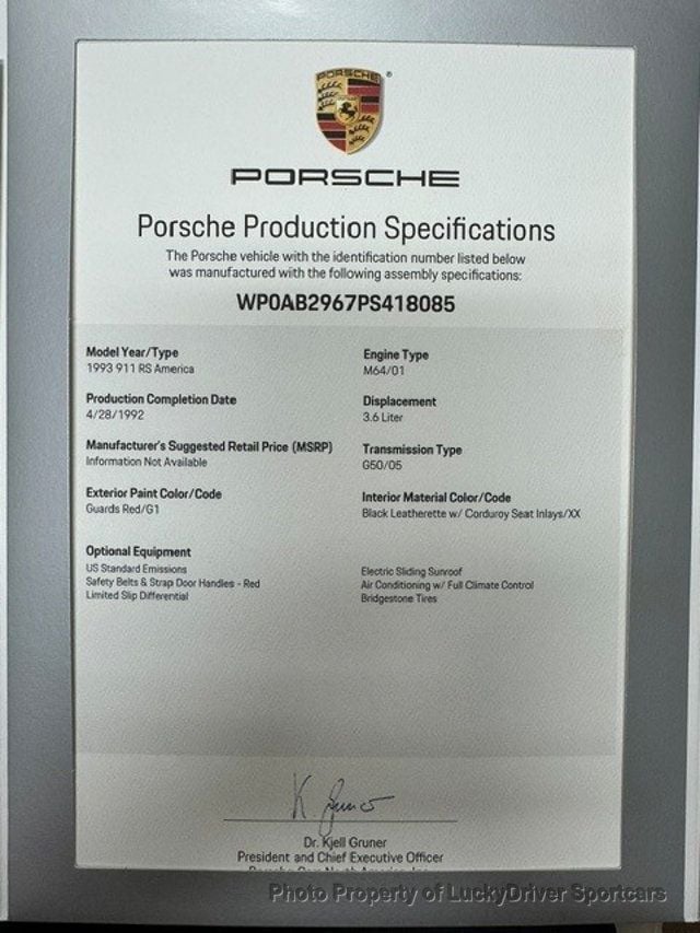 1993 Porsche 911 RS America - 23034875 - 34