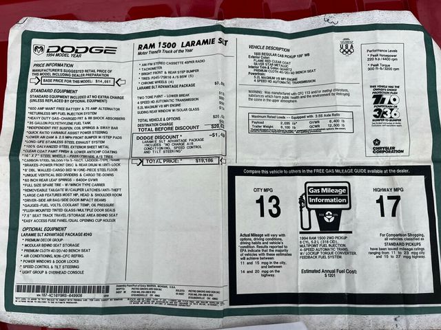 1994 Dodge Ram 1500 Pappys Fishing Truck - A Mint Original Example Mopar - 23055616 - 81