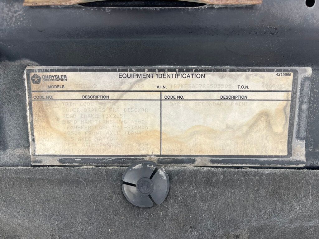 1994 Dodge Ram 2500 12 Valve Cummins Diesel 4x4 5-Speed Manual Transmission  - 22963969 - 47