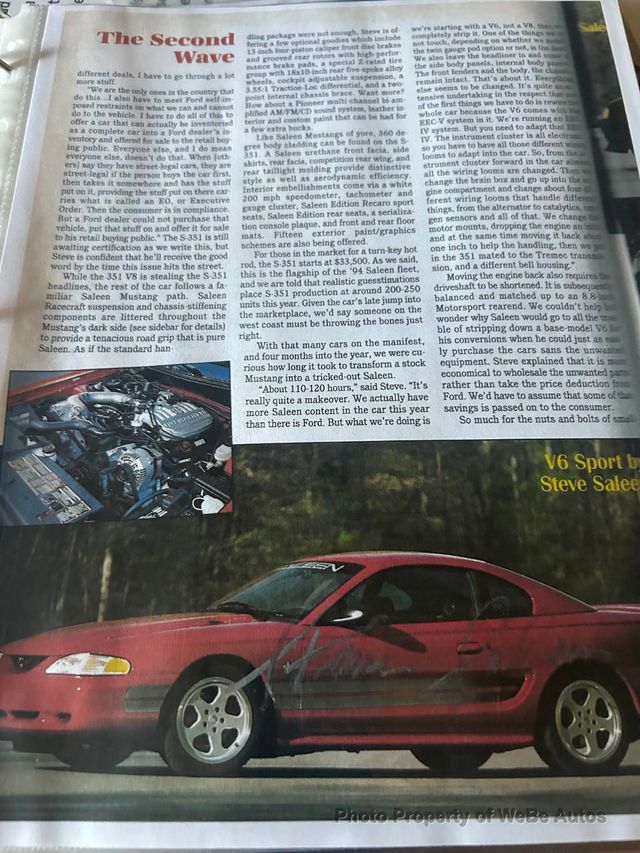 1994 Ford Mustang Saleen Sport For Sale - 22875115 - 99