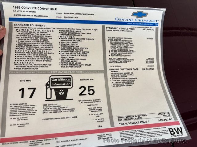 1995 Chevrolet Corvette  - 22927094 - 16