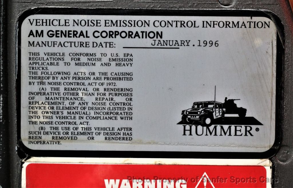 1996 AM General Hummer 4-Passenger Open Top Hard Doors - 22044349 - 51