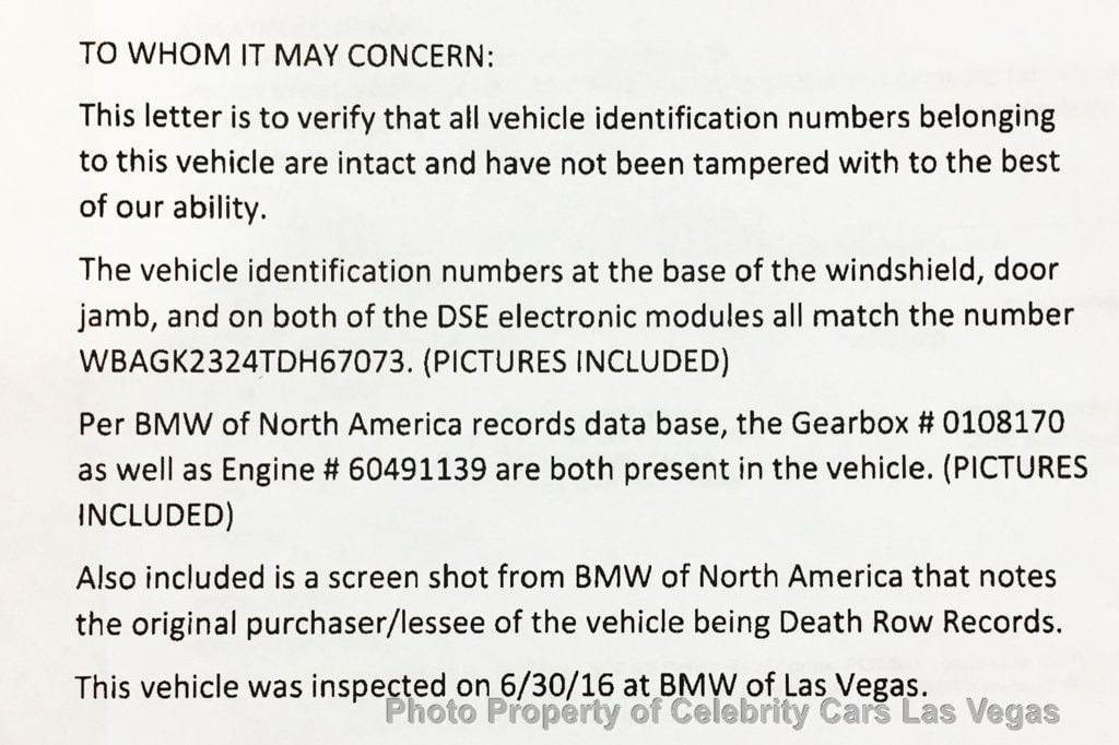1996 BMW 7 Series 750iL -- Tupac Shakur Death Row Records  - 16762570 - 6