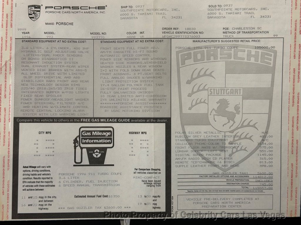 1996 Porsche 911 Carrera Turbo -- $40k in recent service - 23090698 - 7
