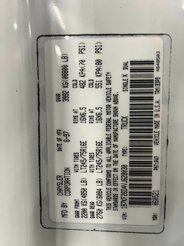 1997 Dodge Ram 2500 Legendary 12 Valve Cummins Turbo Diesel Regular Cab Long bed 4x4 - 23001274 - 10