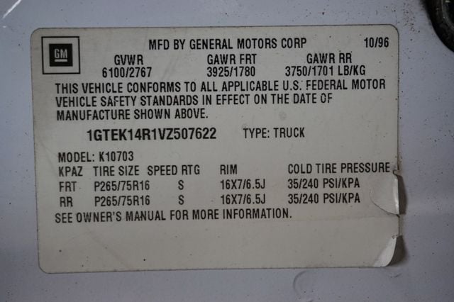1997 GMC Sierra 1500 *Reg Cab Sportside 1500 SLE Z71 4WD* *1SC Pkg* *Cali-Truck*   - 22962614 - 18