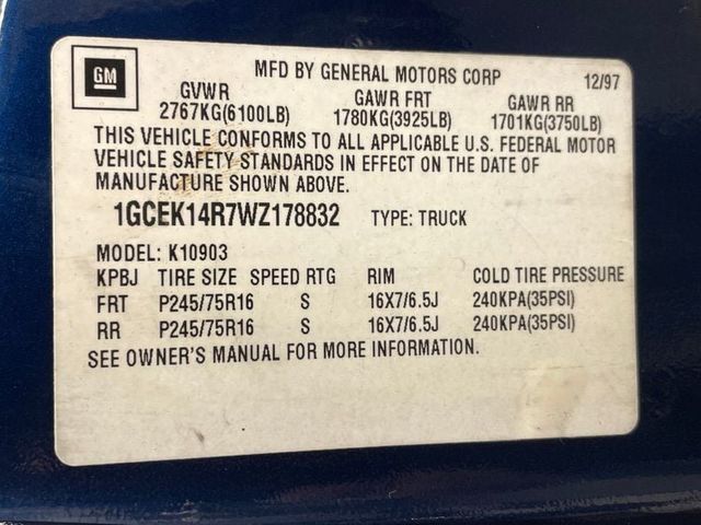 1998 Chevrolet C/K 1500 Series  - 22210263 - 51