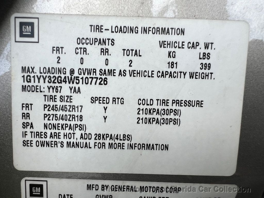 1998 Chevrolet Corvette Convertible Automatic Delphi F45  - 22562129 - 98