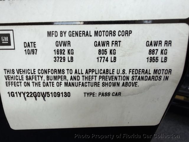 1998 Chevrolet Corvette Coupe Targa Roof - 22877624 - 74