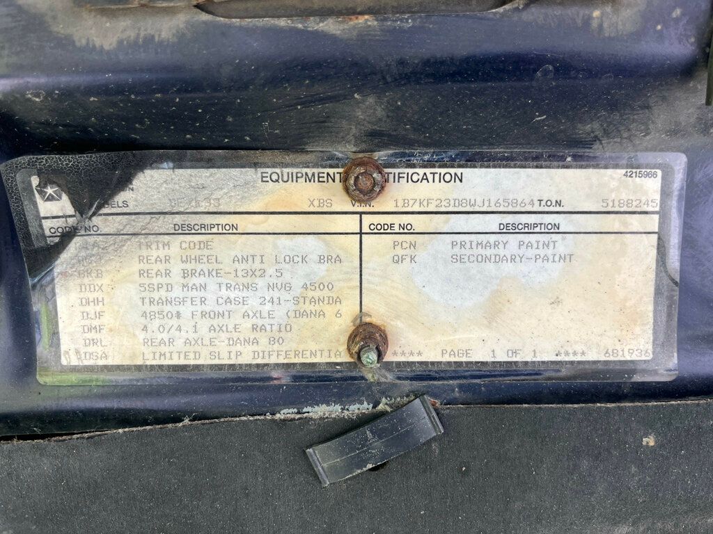 1998 Dodge Ram 2500 Holy Grail 12 Valve Cummins Diesel 5-Speed Manual - 23017586 - 94