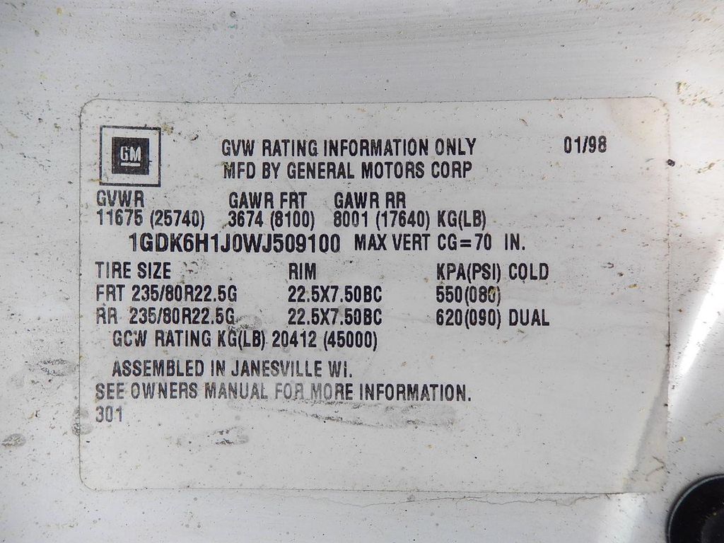 1998 GMC C6500 HEAVY DUTY DUMP TRUCK DIESEL NON CDL - 13898569 - 12
