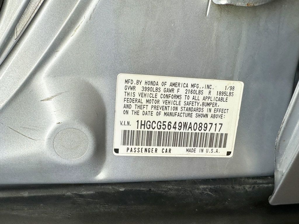 1998 Honda Accord Sedan 4dr Sedan LX Automatic - 23054434 - 38