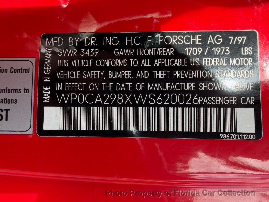 1998 Porsche Boxster Roadster Convertible Sport Manual - 22909650 - 91