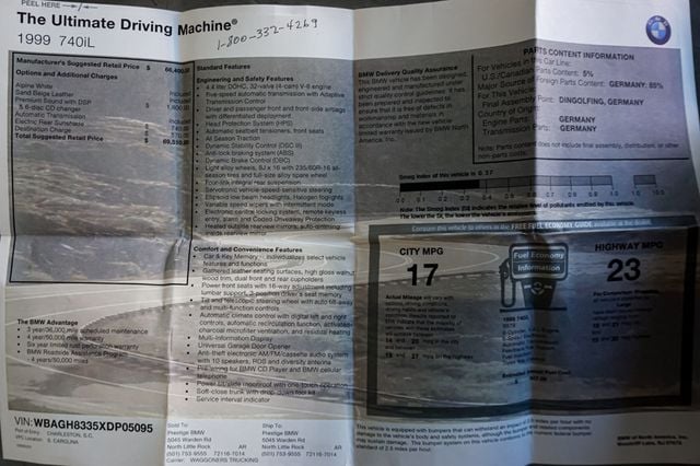 1999 BMW 7 Series *E38 740iL* *Alpine White* *Only 27k Miles* *M-Parallel Wheels* - 22941143 - 96