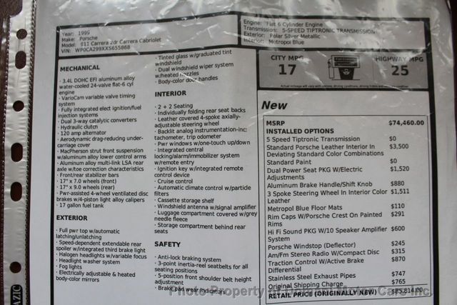1999 Porsche 911 Carrera 35,542 ORIGINAL MILES, GARAGE KEPT TIPTRONIC - 20472009 - 4