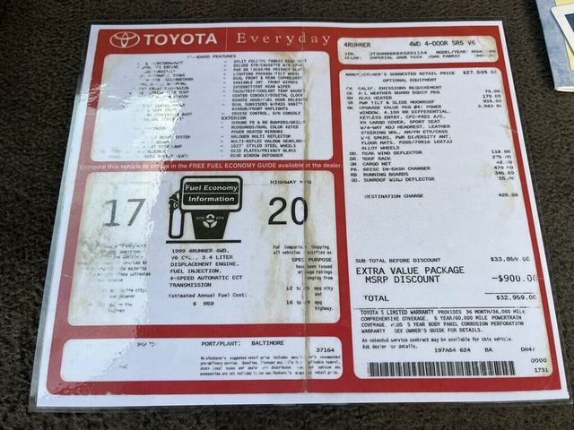 1999 Toyota 4Runner 1-Owner, Rust Free, Well Cared for  - 23091315 - 69