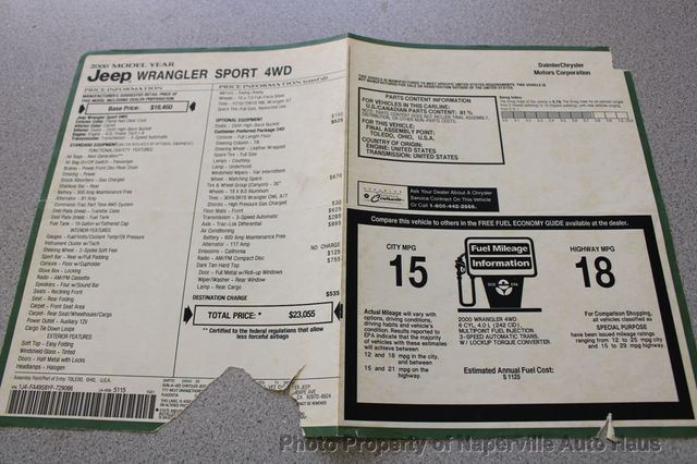 2000 Jeep Wrangler Sport Supercharged 4WD - 22829164 - 58