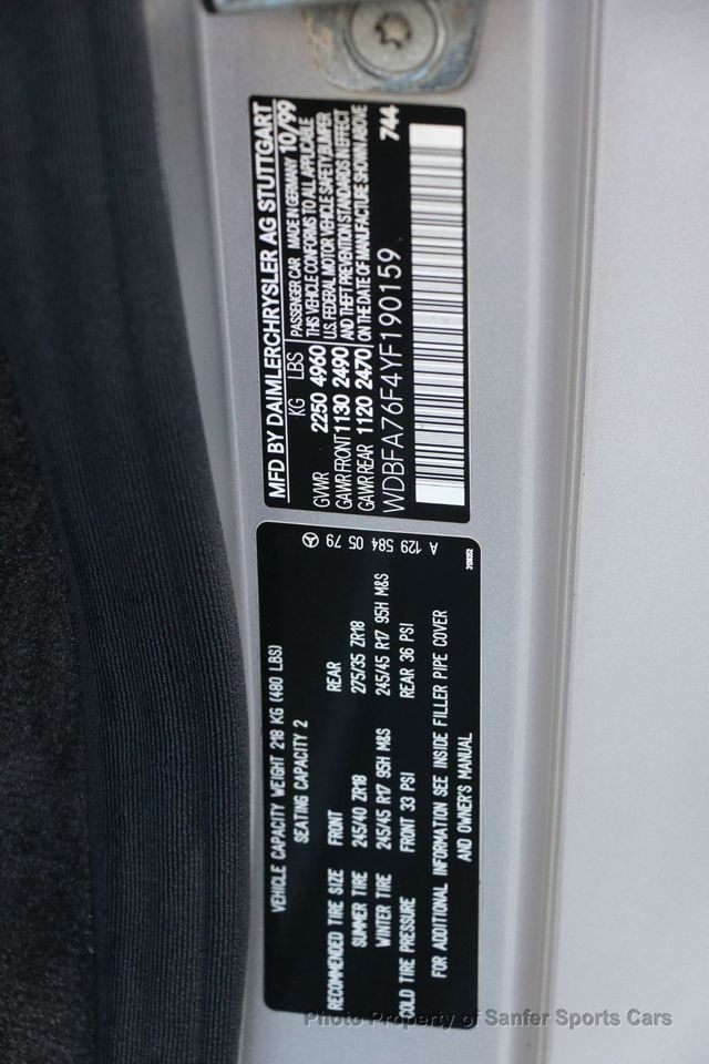 2000 Mercedes-Benz SL-Class SL600 2dr Roadster 6.0L - 22990847 - 49