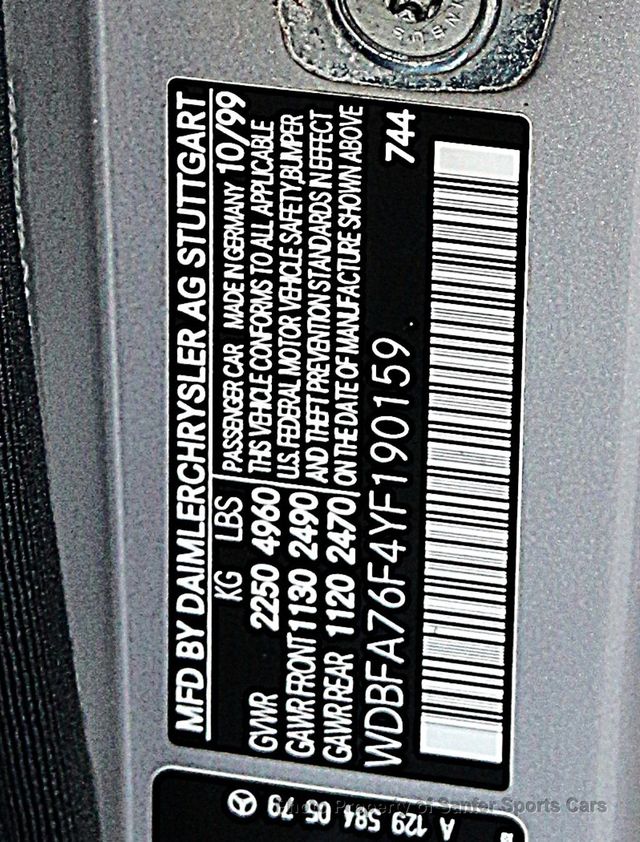 2000 Mercedes-Benz SL-Class SL600 2dr Roadster 6.0L - 22990847 - 51