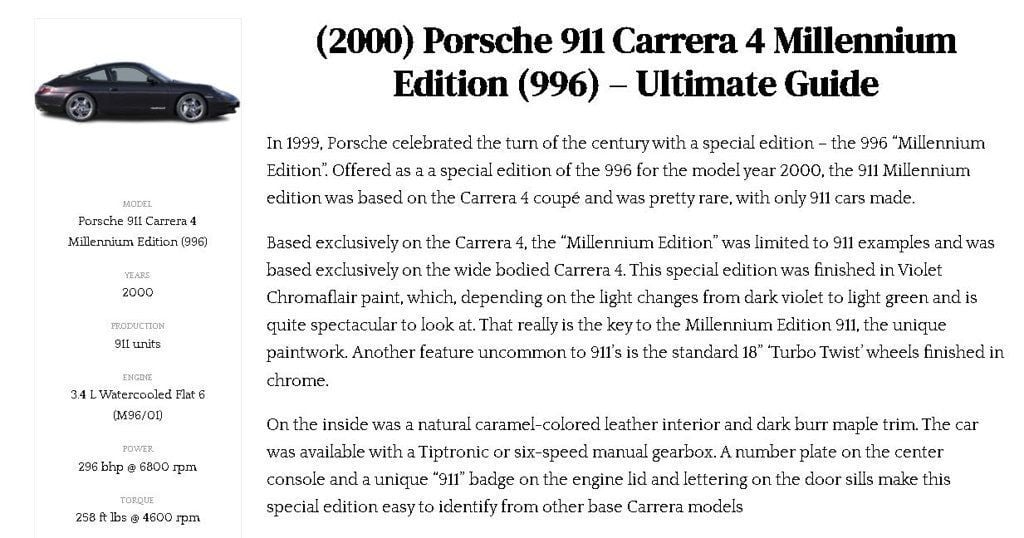 2000 Porsche 911 Carrera *911 Carrera 4 AWD* *Millennium Edition* *Violetchromaflair* - 22952758 - 12