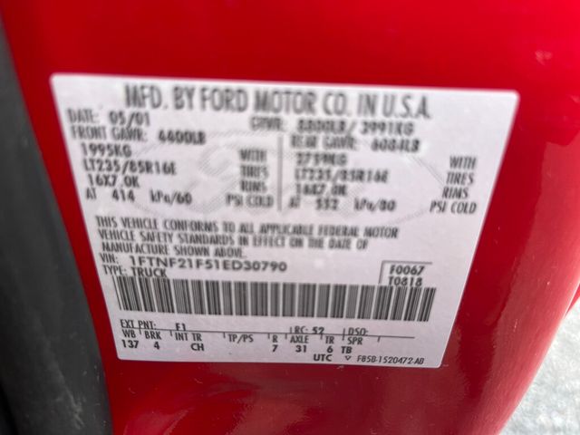2001 Ford Super Duty F-250 Regular Cab Long Bed 4x4 7.3L Powerstroke Diesel 6-speed Manual  - 22999385 - 57