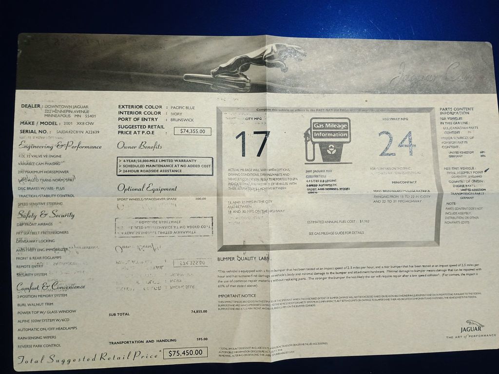 2001 Jaguar XK8 2dr Convertible Clean Carfax Florida Car - 22975971 - 64