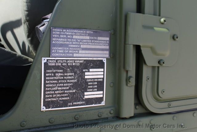 2002 AM General HUMVEE REAL FACTORY MILITARY AM GENERAL 4 DOOR SLANT BACK - 21703378 - 44