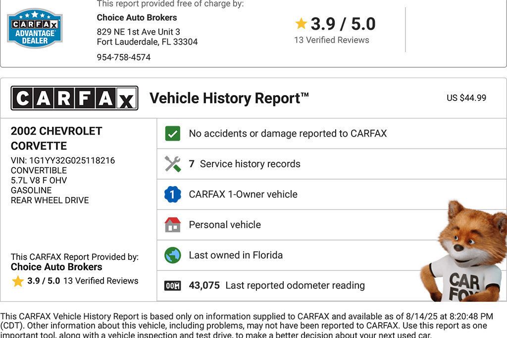 2002 Chevrolet Corvette 2dr Convertible - 22900871 - 1