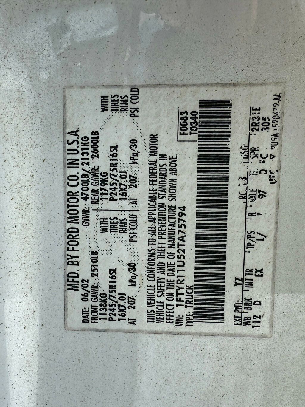 2002 Ford Ranger Reg Cab 3.0L Edge Plus 4WD - 22944780 - 16