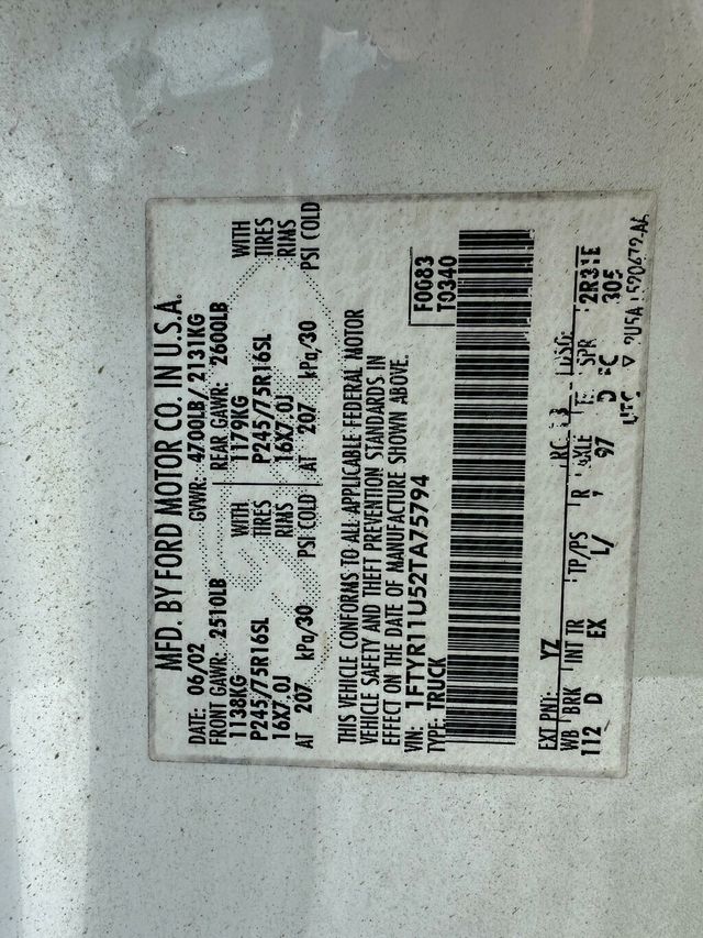 2002 Ford Ranger Reg Cab 3.0L Edge Plus 4WD - 22944780 - 16