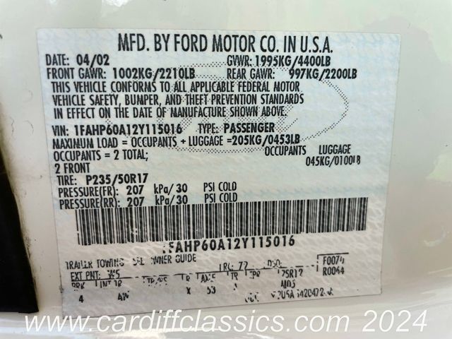 2002 Ford Thunderbird 2dr Convertible w/Hardtop Deluxe - 22494233 - 26