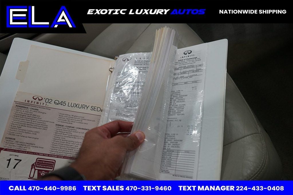 2002 INFINITI Q45 EVERY SERVICE RECORD IN HAND ON PAPER! FULLY DEALER SERVICED WOW - 22681162 - 40