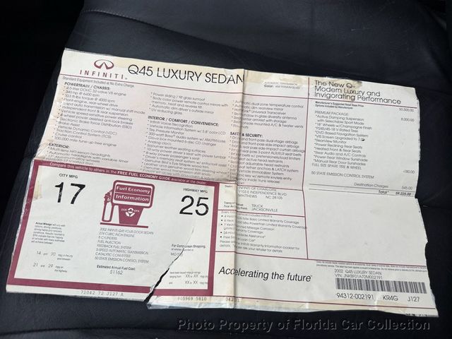 2002 INFINITI Q45 Luxury Performance Sedan Premium Package - 22934170 - 73