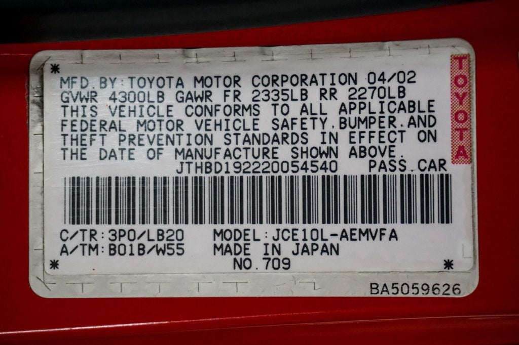 2002 Lexus IS 300 *5-Speed Manual* *2JZ 3.0L 6-Cyl* *Low Miles* *TB/WP Replaced*  - 22979306 - 17