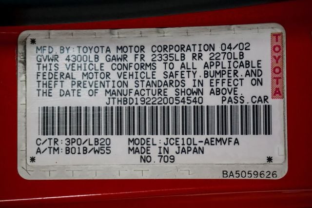 2002 Lexus IS 300 *5-Speed Manual* *2JZ 3.0L 6-Cyl* *Low Miles* *TB/WP Replaced*  - 22979306 - 17